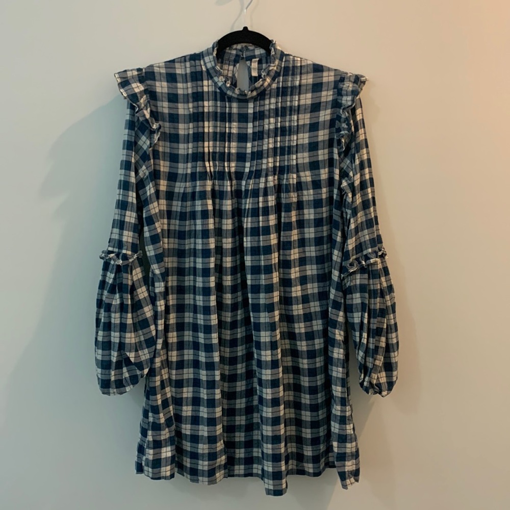 Urban Outfitters Size Small Blue Plaid mini Dress